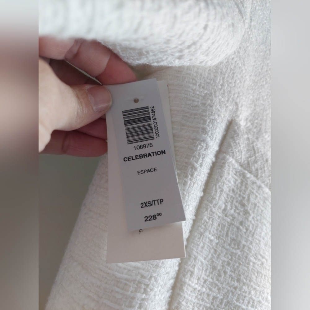 New Aritzia Babaton Celebration Tweed Jacket White Size 2XS - Picture 10 of 12